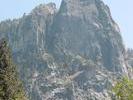 The Sentinel seen from the bottom of Yosemite lower falls